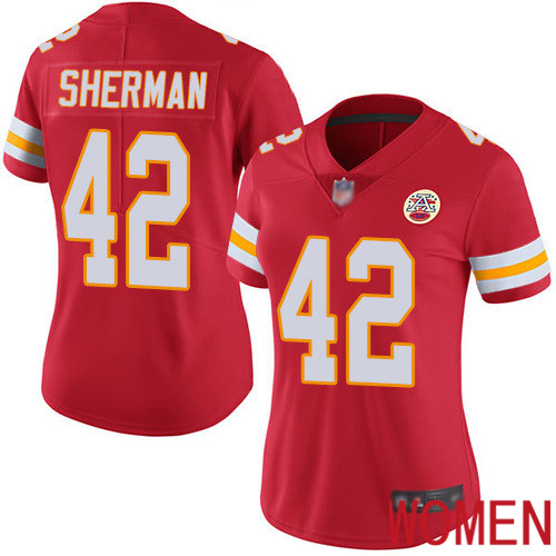 Women Kansas City Chiefs #42 Sherman Anthony Red Team Color Vapor Untouchable Limited Player Nike NFL Jersey->women nfl jersey->Women Jersey